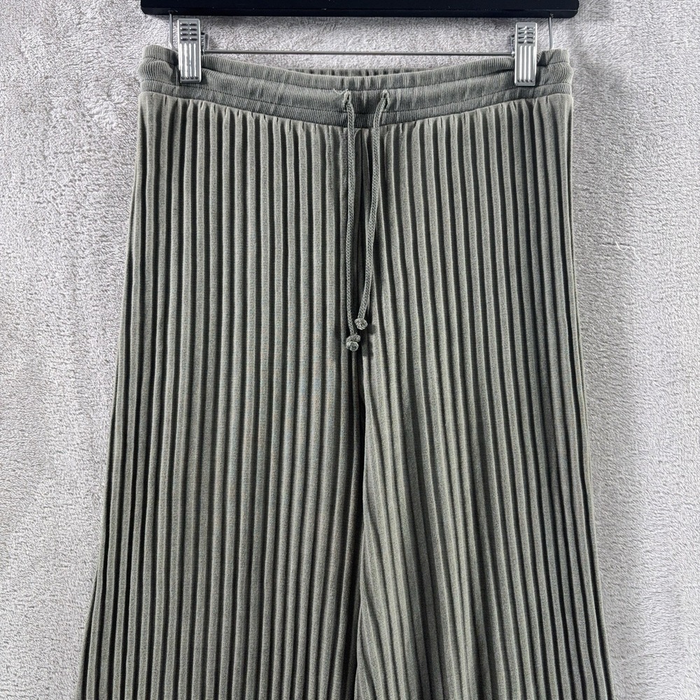 JOHN ELLIOTT‎ Ginza Ribbed Pants Womens Size 0 Green Wide Leg Pull On Casual - Picture 4 of 10